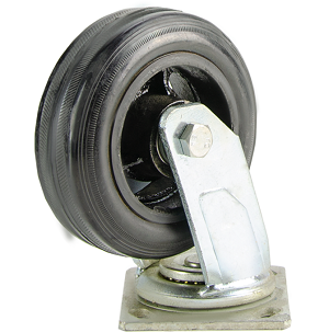 Большегрузное колесо обрезиненное C-4102-DYS поворотное, без тормоза, г/п 100кг